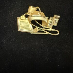 AJC Vintage Gold Tone Nurse Station Brooch